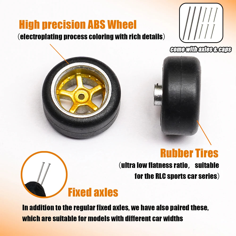 1:64 Model Car Wheels – Off-Road Rivet Tire Set