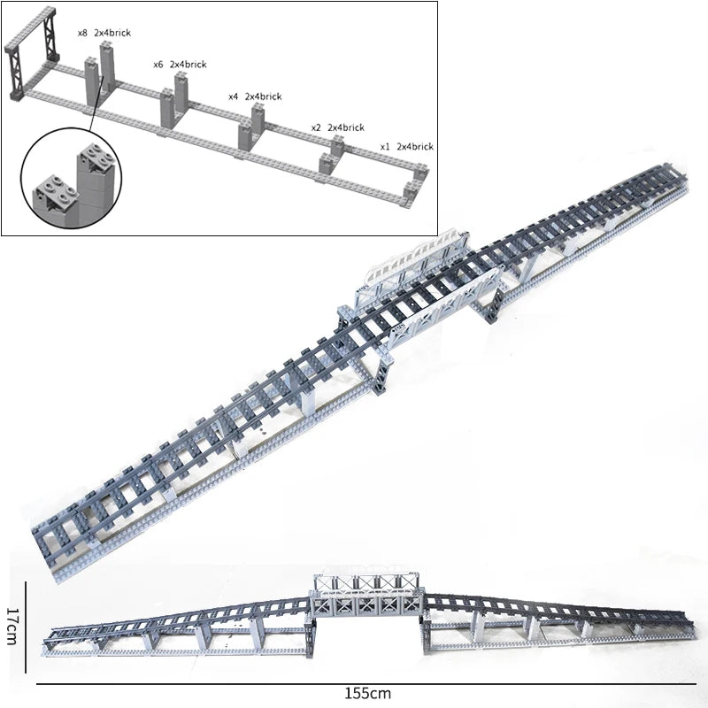 Flexible Train Track Building Blocks – Curved & Straight Rail Set