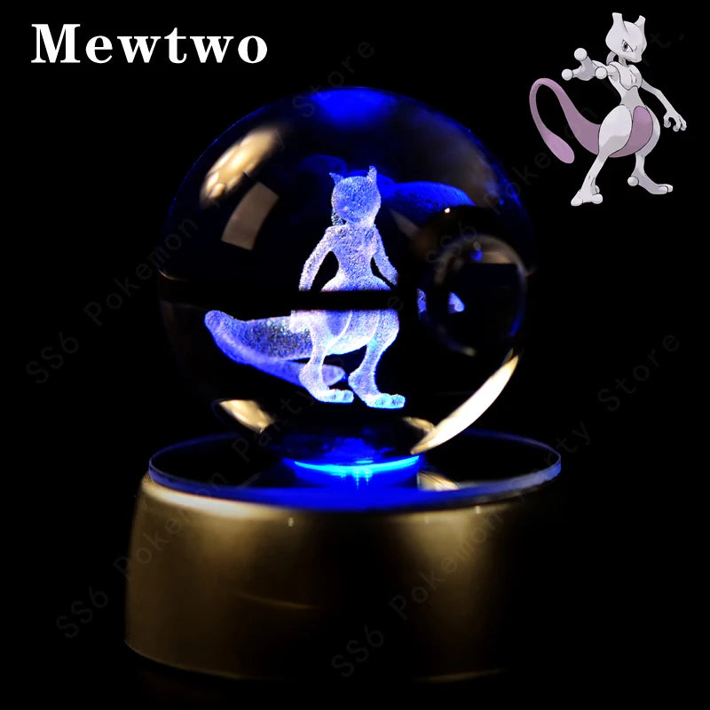 3D Crystal Ball Night Light Glass LED Collectible Lamp