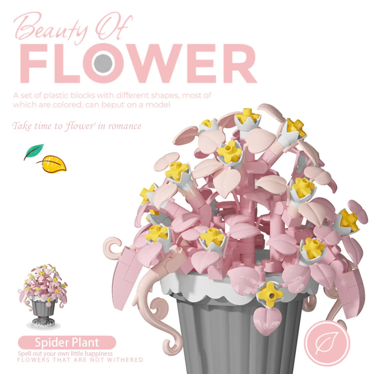 Flower Building Blocks Potted Plant Set for Home Decor