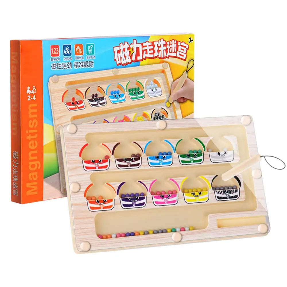 Magnetic Color and Number Maze – Wooden Sorting Puzzle Toy