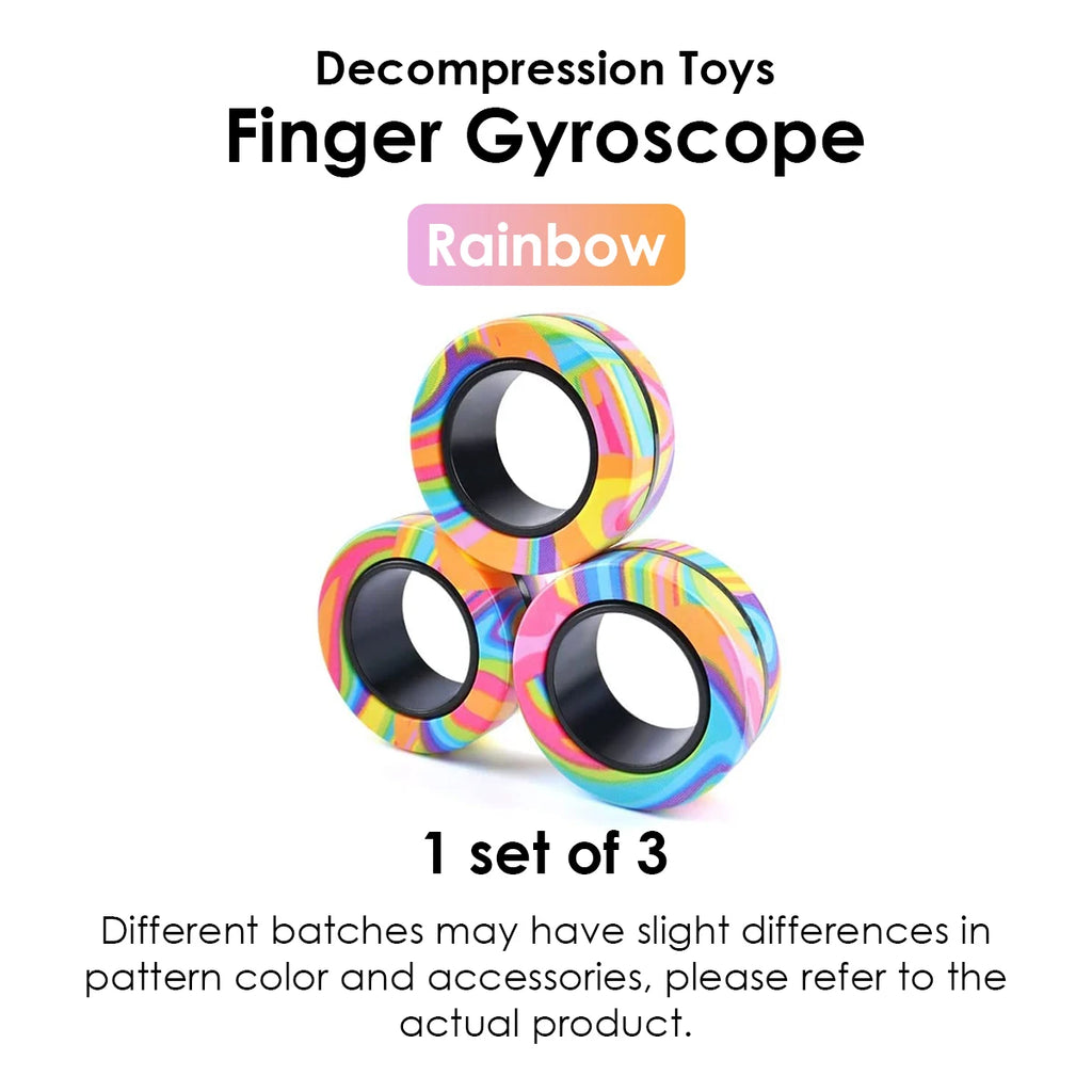 Magnetic Fidget Rings Set – 3-Piece Stress Relief Fidget Toy