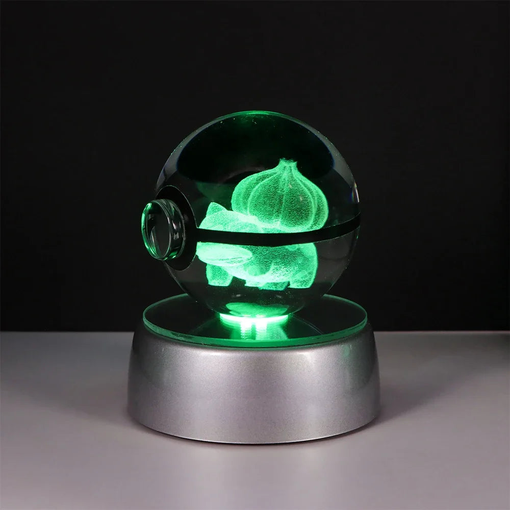 3D Crystal Ball Night Light – LED Decorative Display Lamp