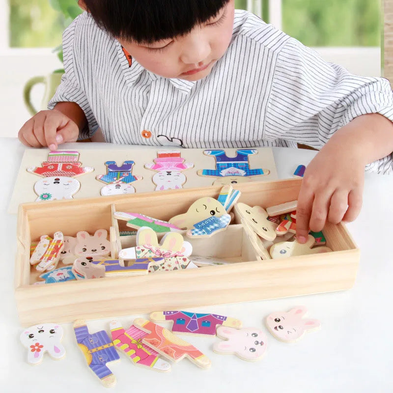 Wooden Dressing Puzzle – Animal Jigsaw Toy