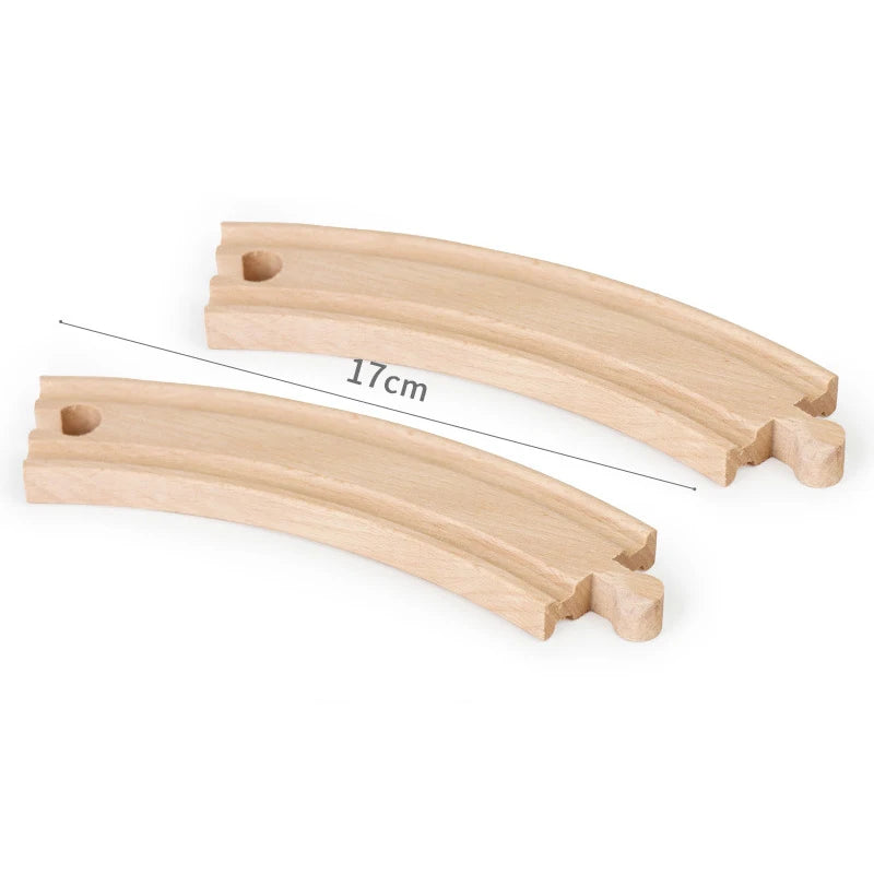 Wooden Train Track Toys Railway Rails Accessories Fit Thomas Train Road Connector Wood Railway Bridge Children Birthday Gifts