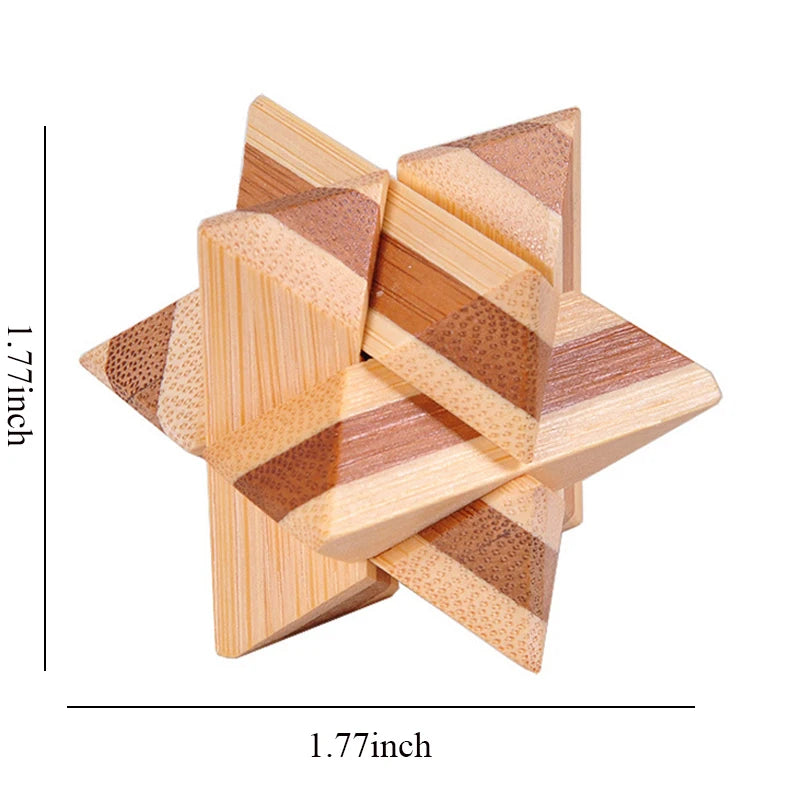 Wooden Brain Teaser Puzzle – 3D IQ Lock Montessori Game