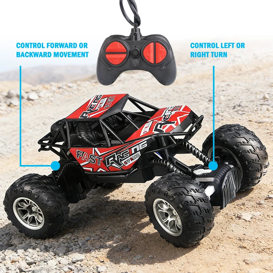 Remote Control Off-Road Car with Lights 4-Way RC Climbing Toy
