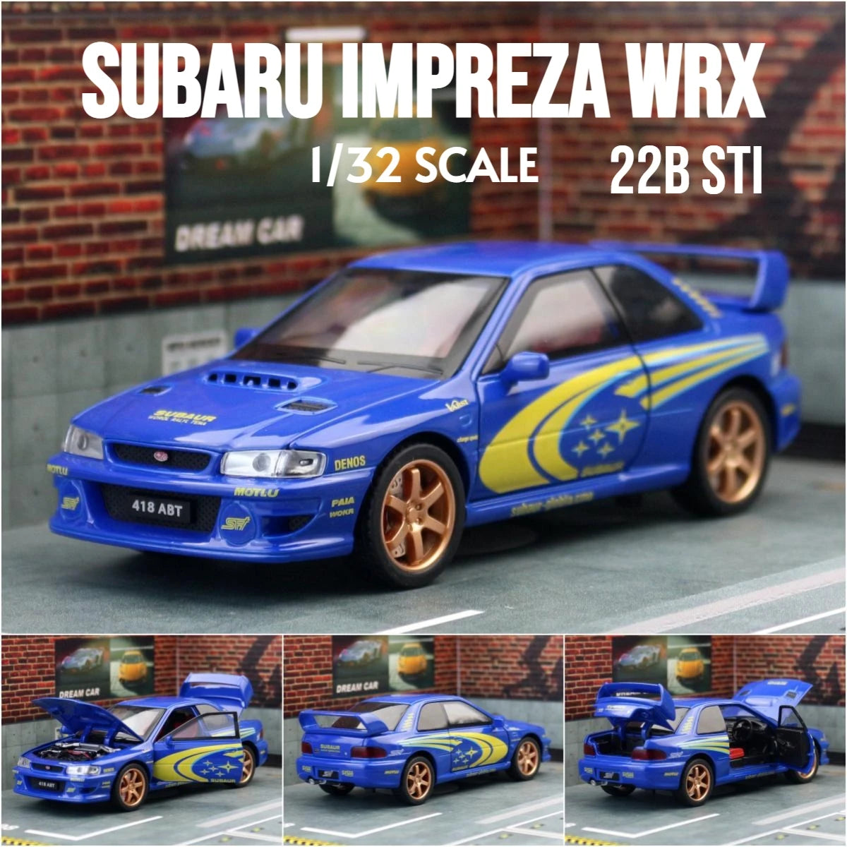 Diecast JDM Car Model – 1:32 Pull Back Toy with Lights