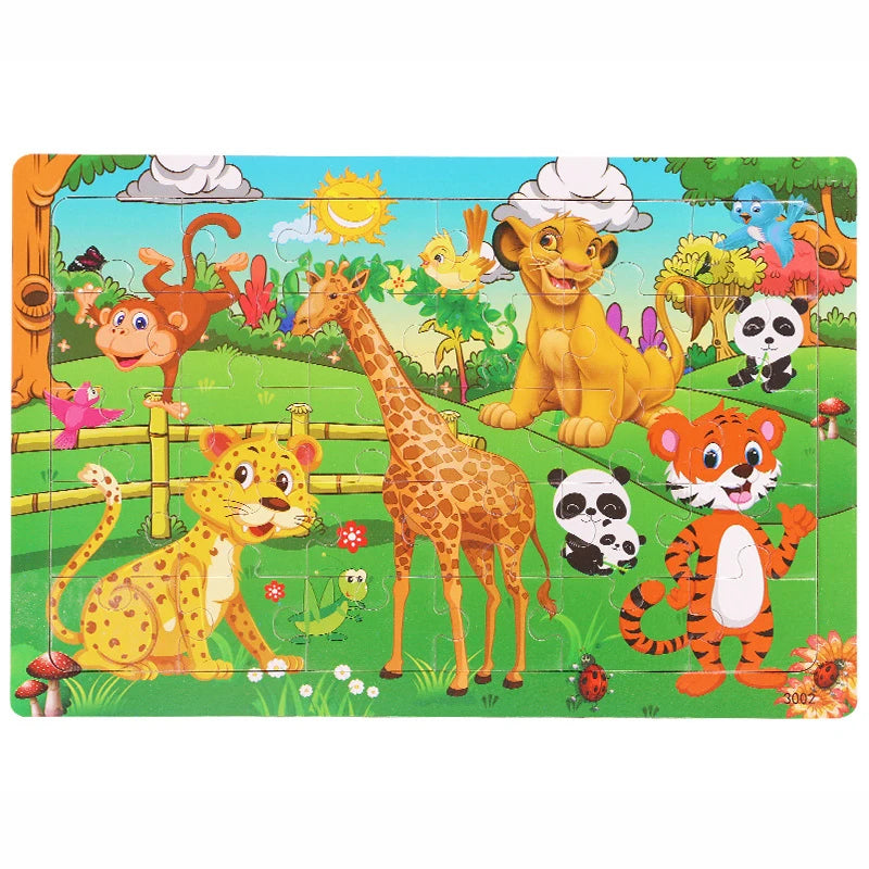 Wooden Jigsaw Puzzle – 30-Piece Animal Toy