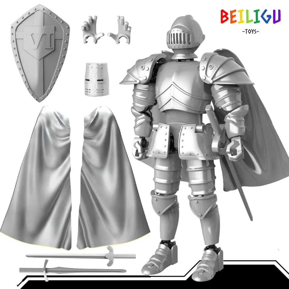 Medieval Knight Action Figure – Movable DIY Warrior Toy