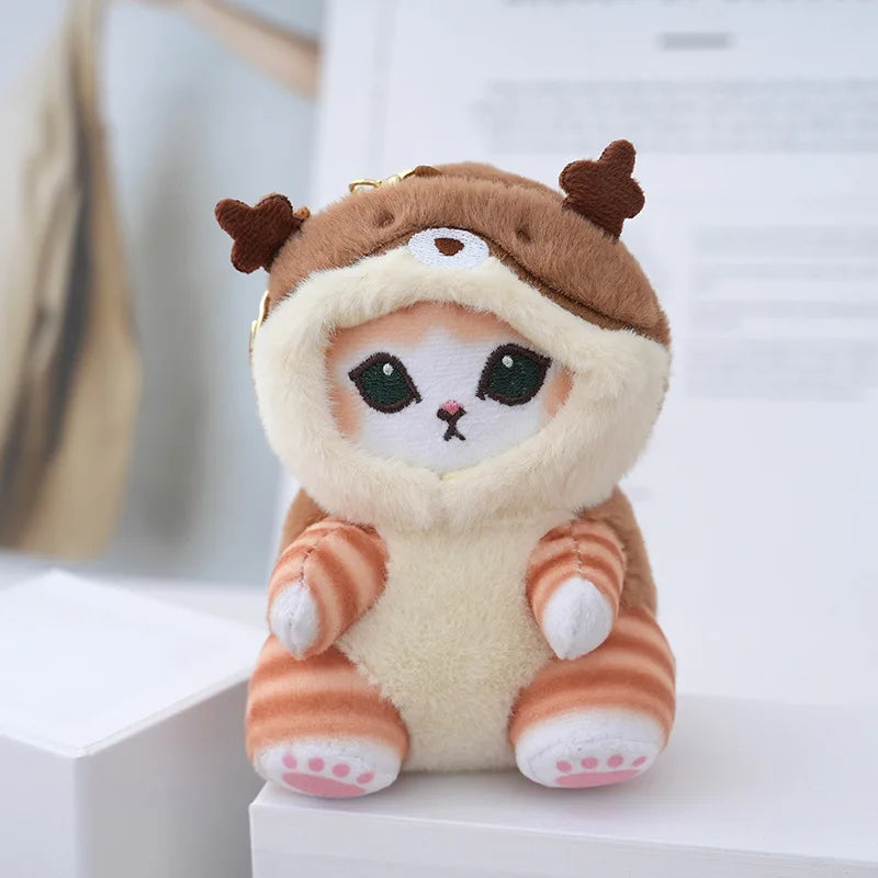 12cm Anime Mofusand Plush Keychain Pendant Bag Pendant Cartoon Cute Little Raccoon Squirrel Panda Plush Doll Sofa Ornaments Gift