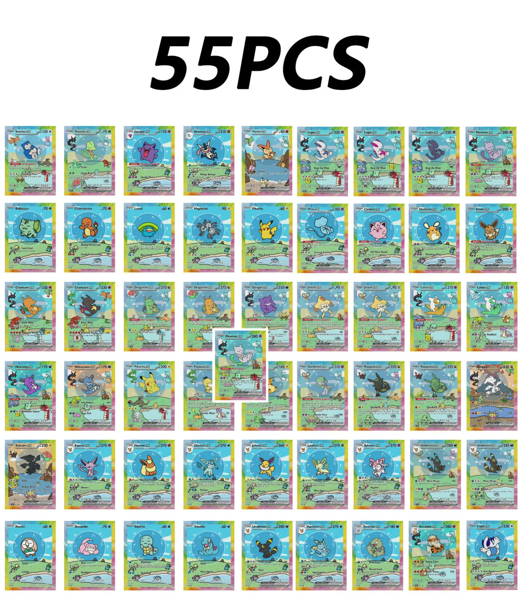 Holographic Collectible Cards – 55-Piece Anime Card Set