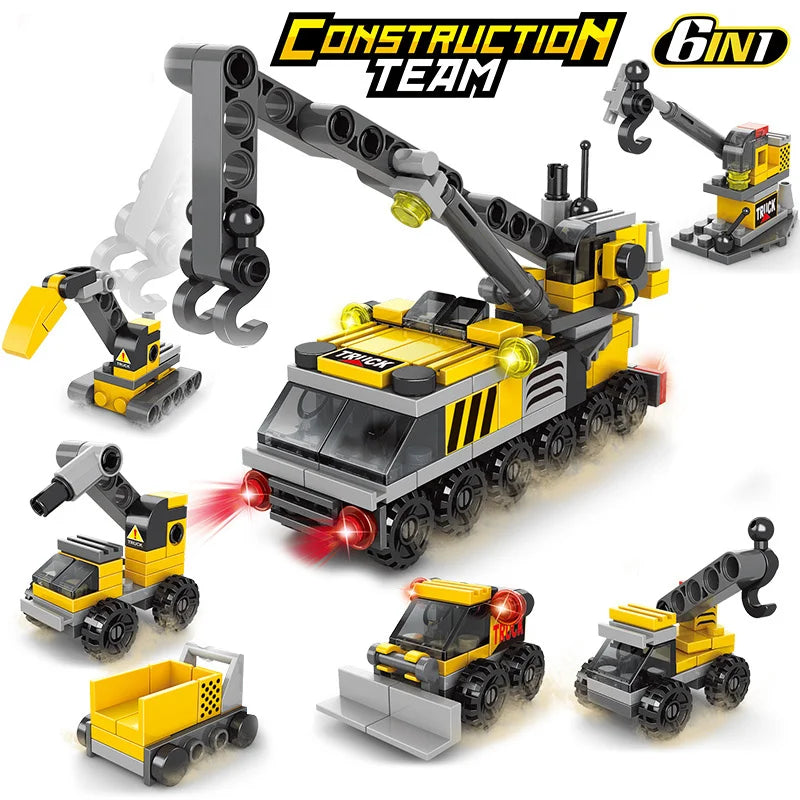 6 in 1 Building Blocks Set – Mini DIY Construction Kit