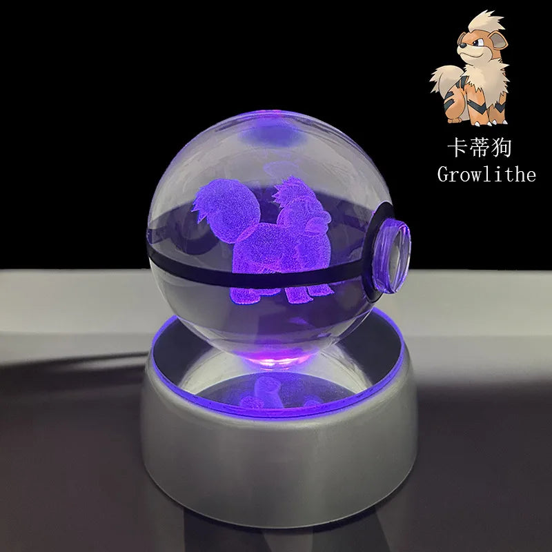 3D Crystal Ball Night Light – LED Decorative Display Lamp