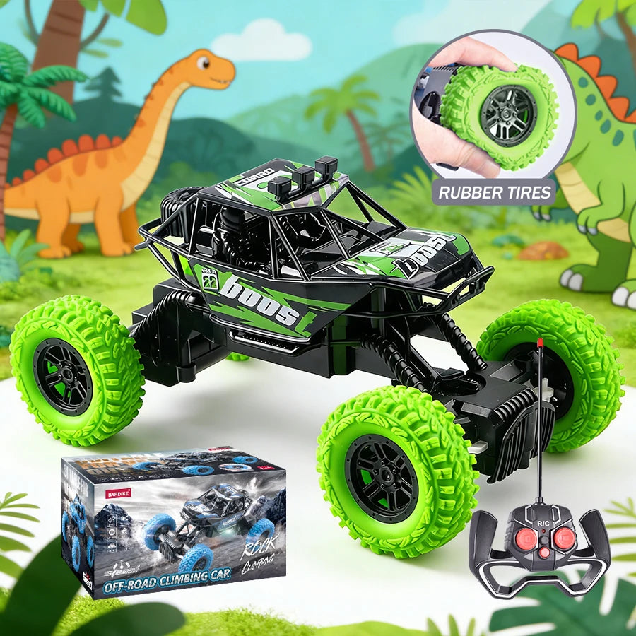 Remote Control Car for Kids with Flashing Lights & Off-Road Wheels