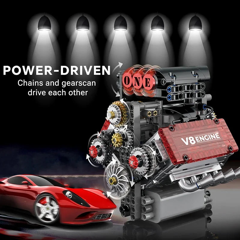 V8 Engine Building Blocks – Mechanical Model Construction Kit