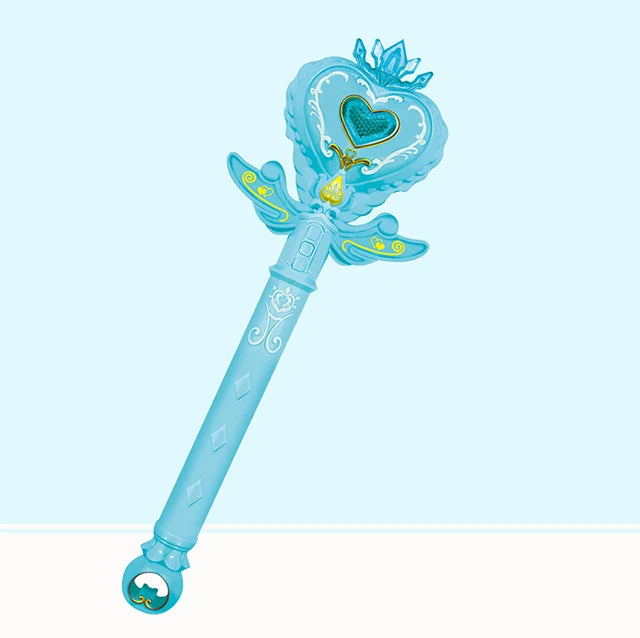 Princess Snow Wand Toy Fairy Girls Glowing Wands Christmas Halloween Children Toys Snowflake Light Sound Sticks Kid Cosplay