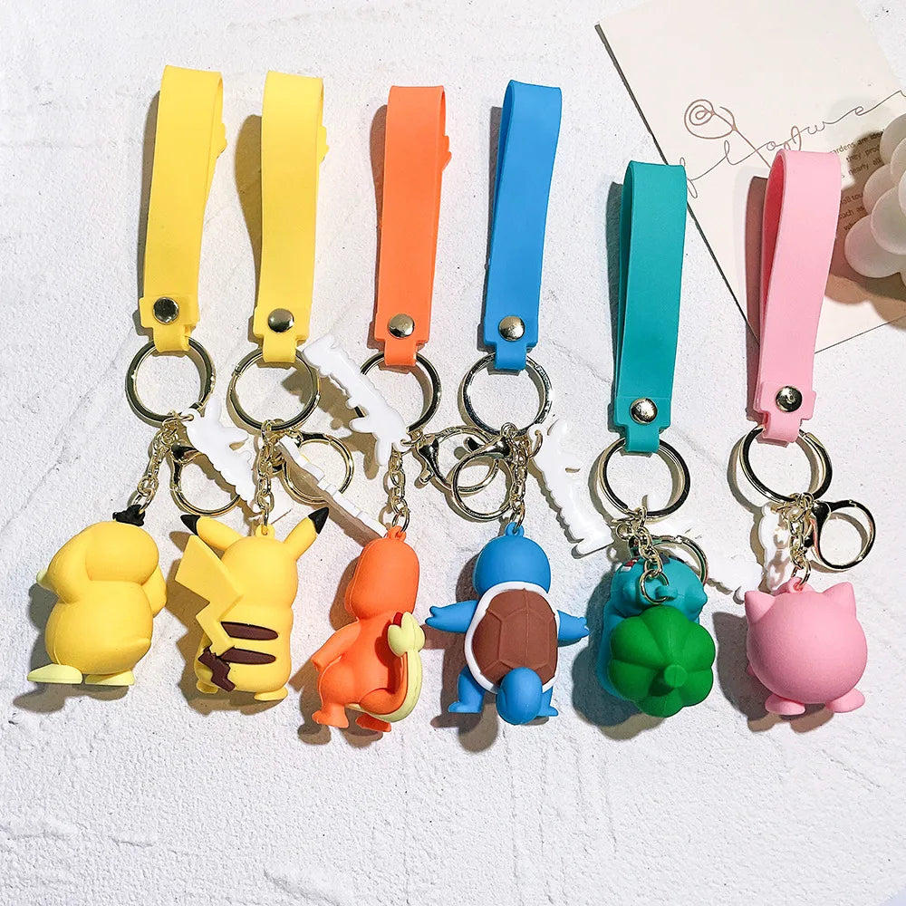 Pikachu Keychain Cute Silicone Character Bag Pendant