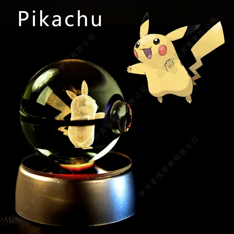 3D Crystal Ball Night Light – LED Glass Decorative Lamp