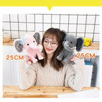 25cm Gray Elephant Stuffed Plush Toys Kawaii Animals Soft Sleeping Stuffed Pillow Doll Plushie for Baby Room Decorative Gifts