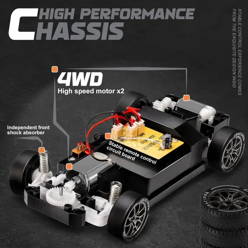 RC Drift Car 1:24 4WD Remote Control Racing Car with LED Lights