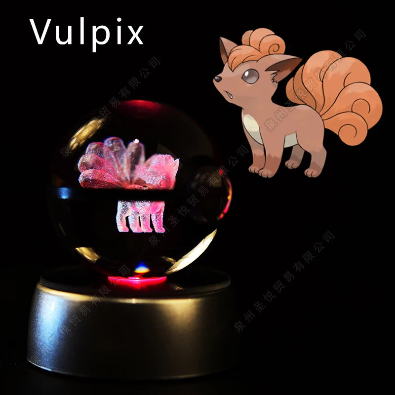 3D Crystal Ball Night Light – LED Glass Decorative Lamp