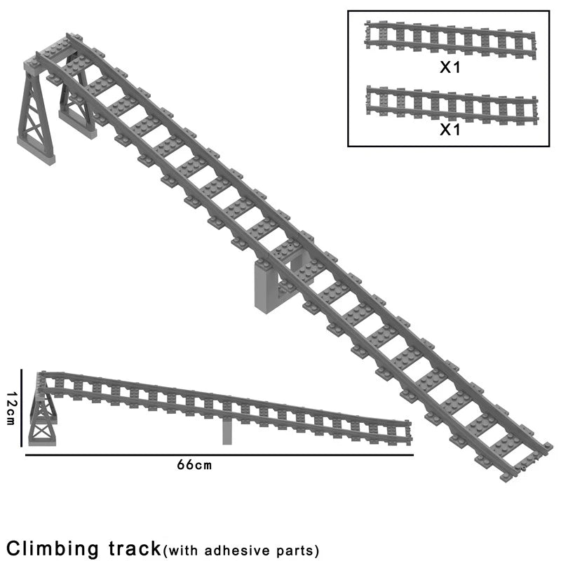Flexible Train Track Building Blocks – Curved & Straight Rail Set