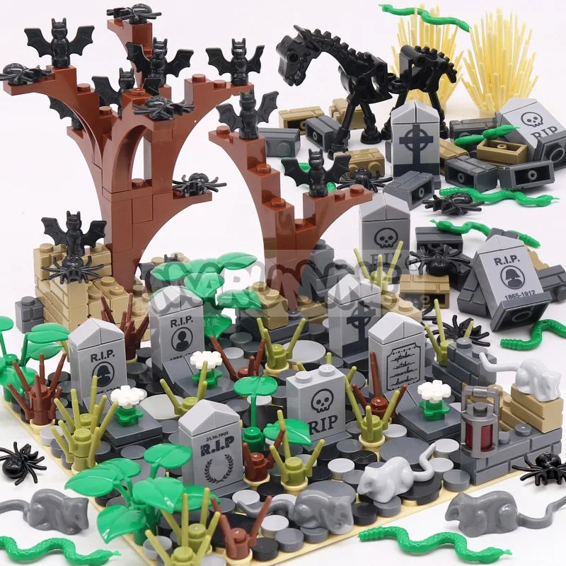 Halloween Building Blocks Set 99-265pcs Graveyard Construction Bricks