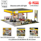 1:64 Car Garage Diorama – Mini Parking Lot Display Scene