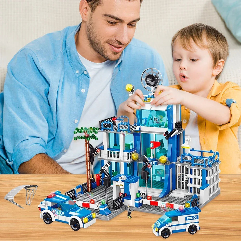 Police Station Building Set – City DIY Construction Model