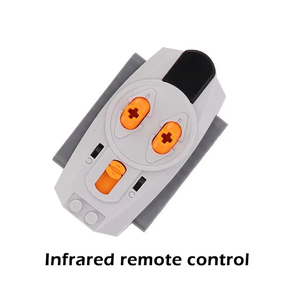 MOC Power Functions Servo Train Motor Battery Box Switch Light IR Remote Control Receiver Technical Parts Set Building Blocks