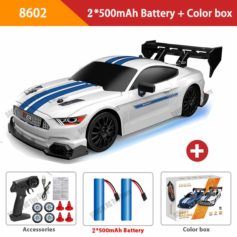 RC Drift Car 4WD Remote Control Car with LED Lights, 2.4GHz