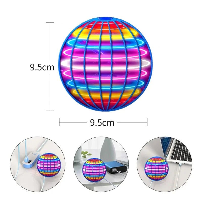 Flying Ball Toy with LED Lights, Boomerang Spinner & Remote Control