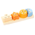 Wooden Shape Sorting Toy – Montessori Color Matching Puzzle