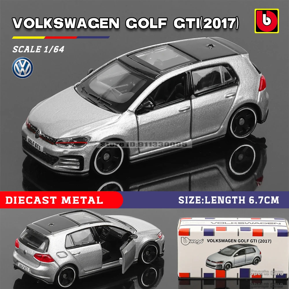 Bburago 1:64 golf Porsche 911 Shelby Raventon Mustang Lamborghini Collection Series Car Die Casting Model Children's Gift Toy