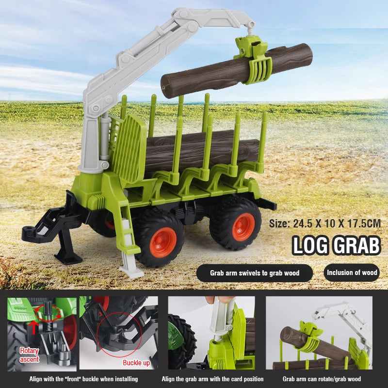 RC Farm Tractor 1:24 with Trailer Remote Control Farm Vehicle
