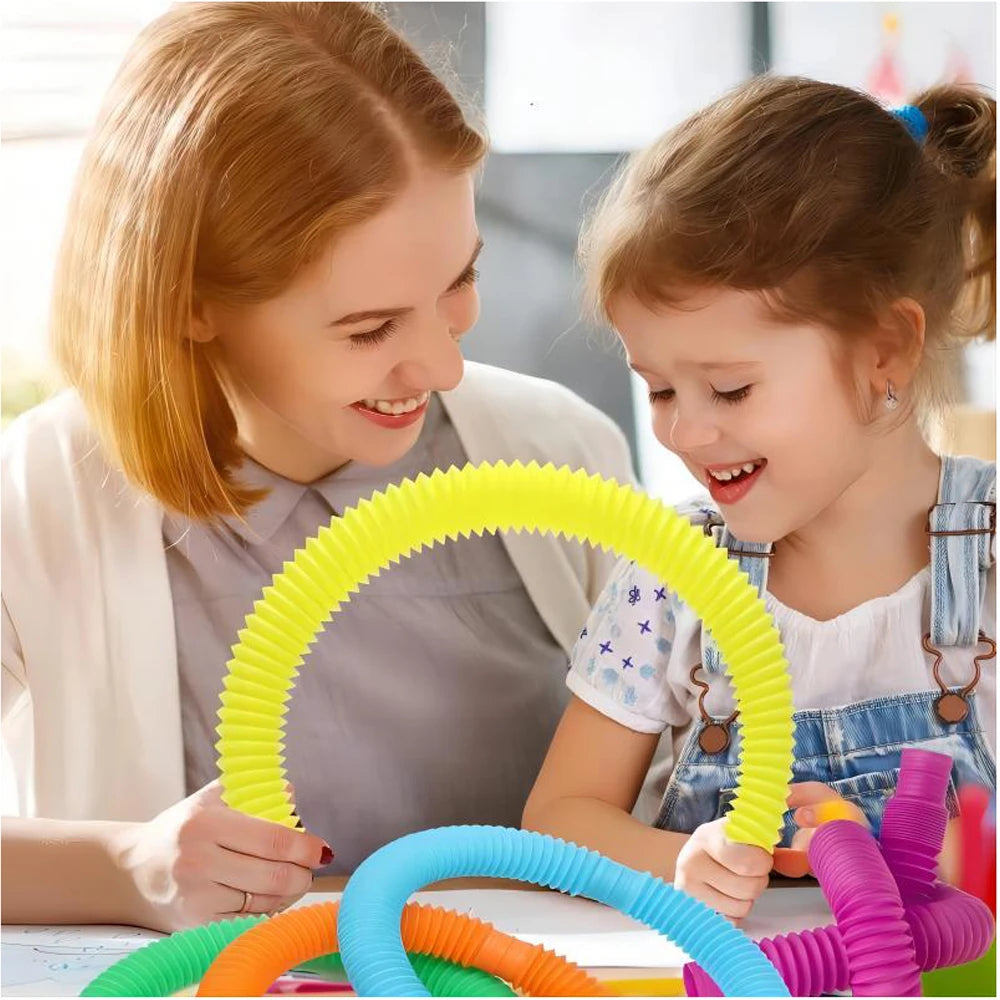 Telescopic Pop Tubes – Colorful Sensory Stretch Fidget Toys
