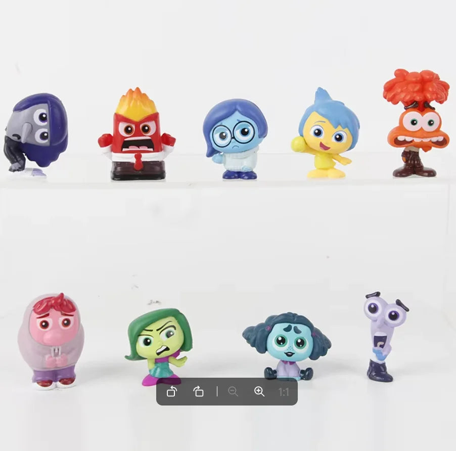 Inside Out 2 Action Figures 9pc PVC Character Figure Set