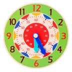 Wooden Learning Clock – Montessori Time Teaching Toy for Kids