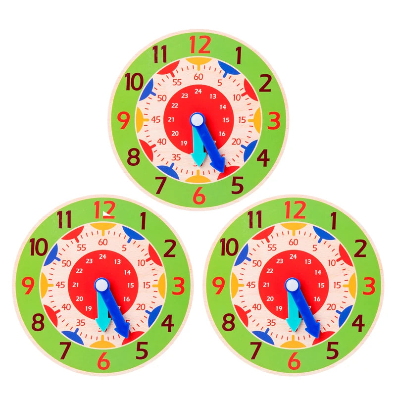 Wooden Learning Clock – Montessori Time Teaching Toy for Kids