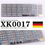 1:64 Alloy Car Model Alexen XK0001-XK0023 Metal License Plate Number Plate 1/64 Model Accessories Making Tools Hobbyist DIY