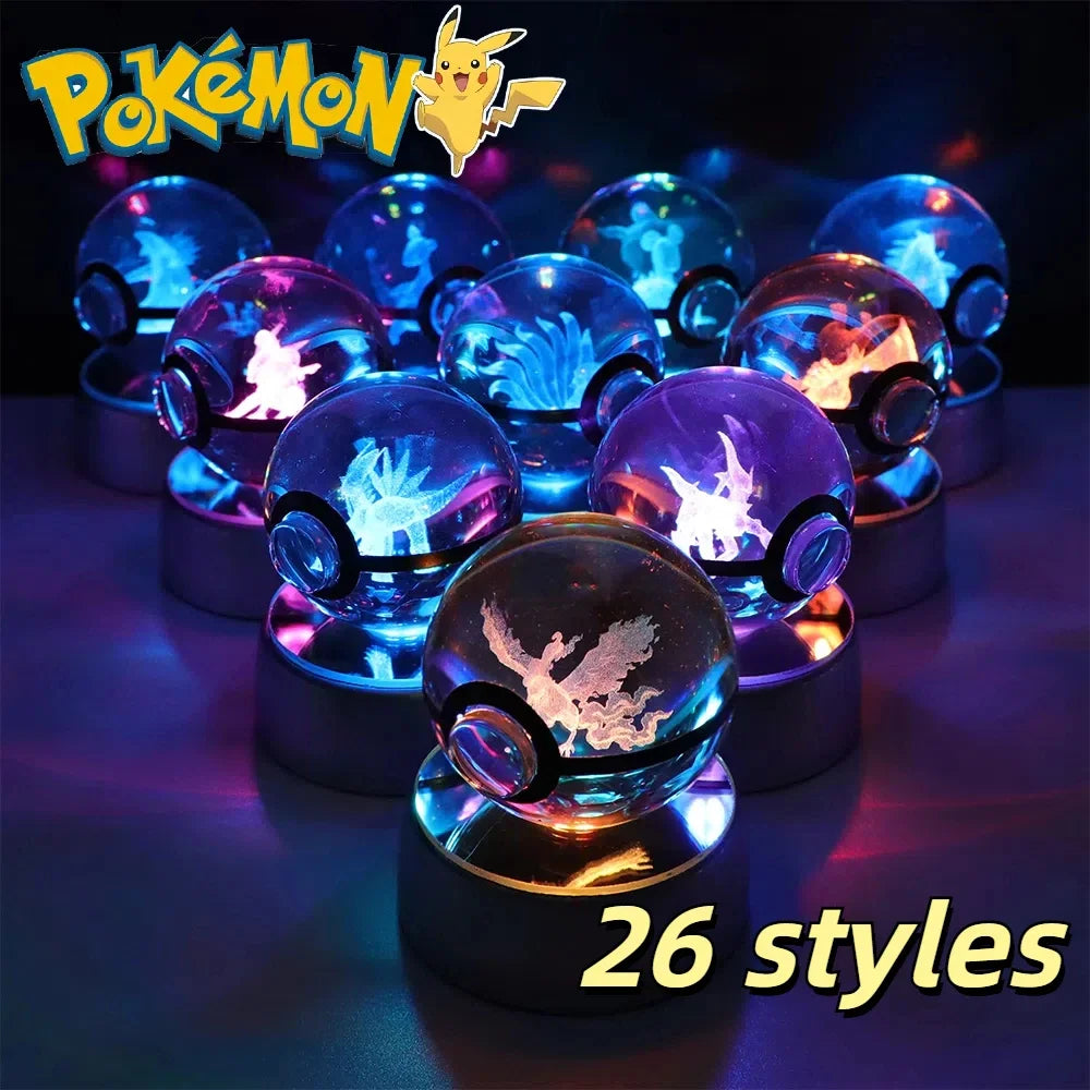 3D Crystal Ball Night Light – LED Decorative Display Lamp
