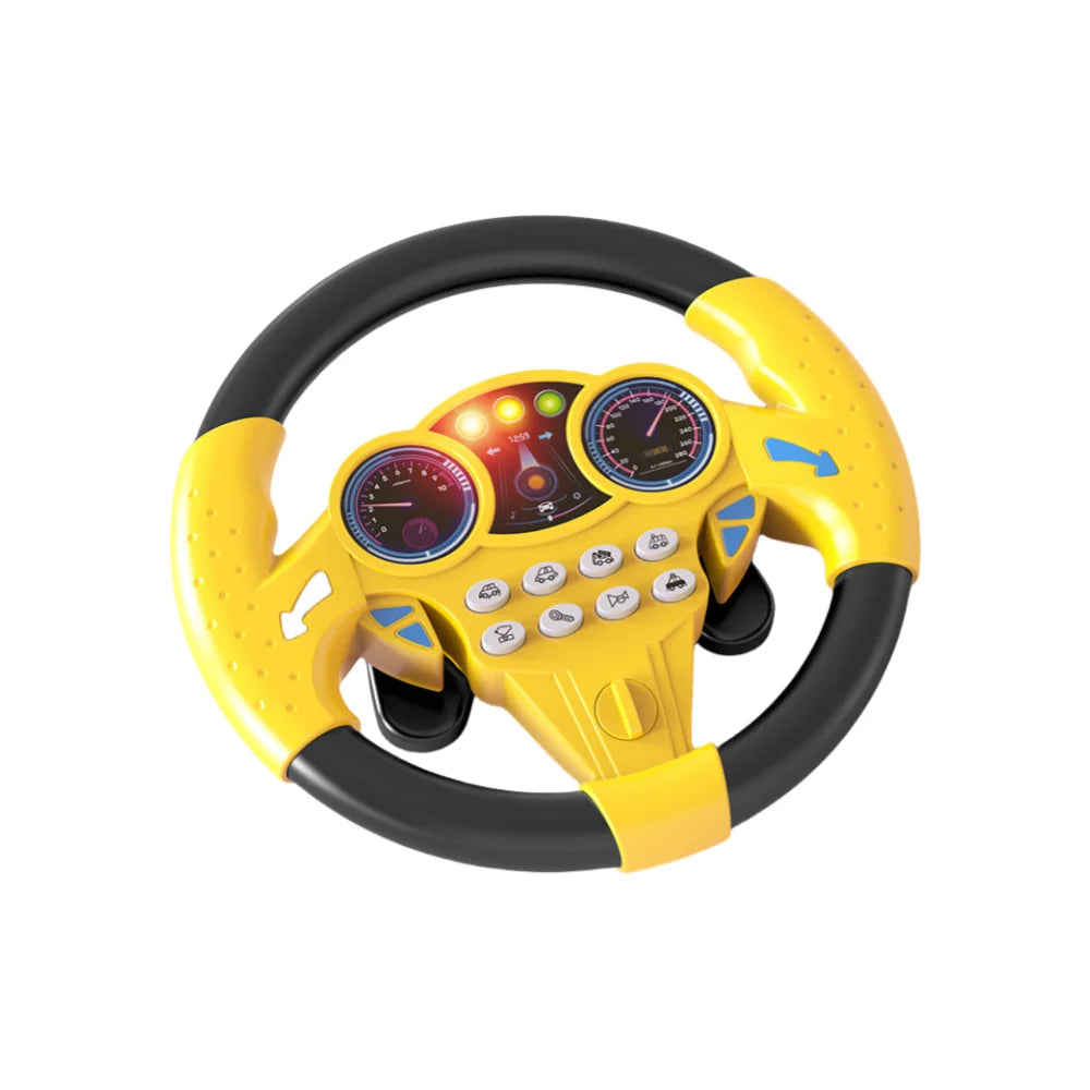 Children's Steering Wheel Toy, Simulated Co-Pilot 360-Degree Rotating Music Steering Wheel, Educational Enlightenment Toy