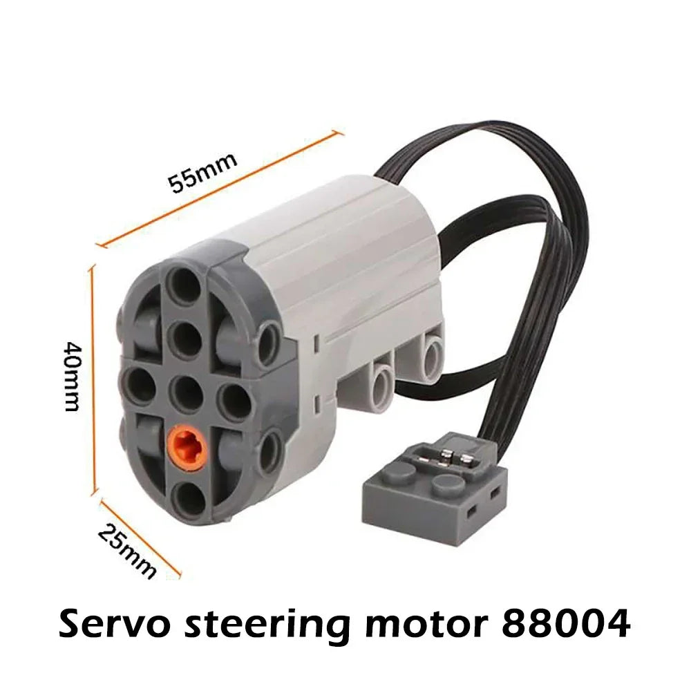MOC Power Functions Servo Train Motor Battery Box Switch Light IR Remote Control Receiver Technical Parts Set Building Blocks