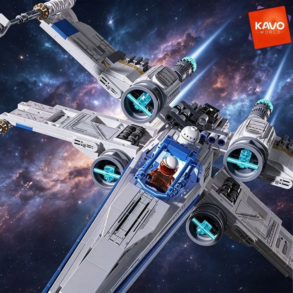 1271-Piece Space Fighter Building Blocks Set with LED Lights