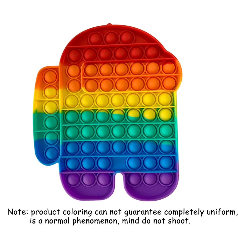 Push Pop Fidget Toy – Rainbow Bubble Sensory Stress Relief Game