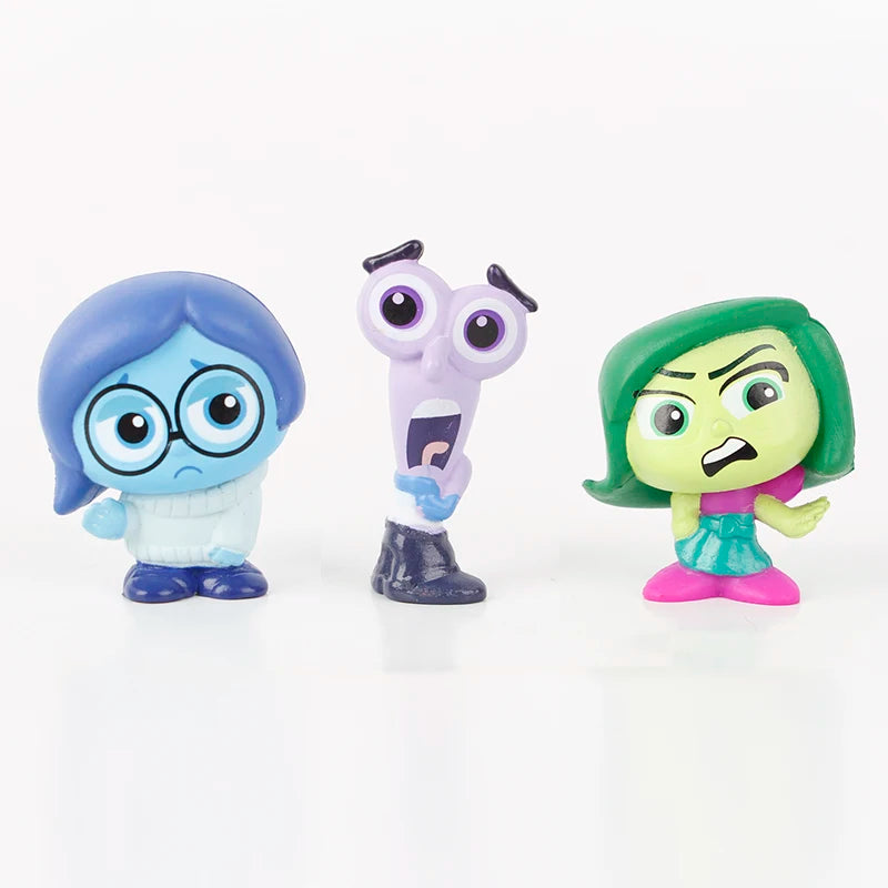9pcs/Set Mini Inside Out 2 Action Figure Toy Cartoon Movie Joy Anxiety Anger Sadness Disgust Fear Model Doll Fans Gift