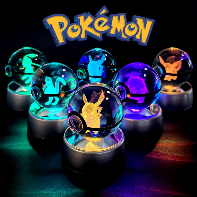3D Crystal Ball Lamp – Glass LED Night Light Collectible