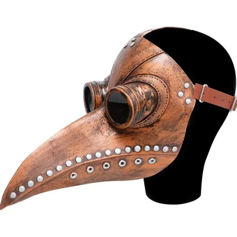Black Rubber Plague Doctor Mask Costume Halloween Cartoon Spooky Steampunk Gas Latex Mask for Kids and Adults Cosplay Props