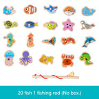 Wooden Magnetic Fishing Toy – Montessori Marine Learning Game